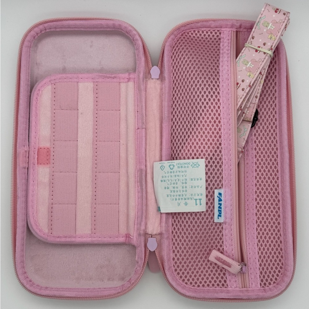 HYPERCASE Pink Case for Nintendo Switch with Shoulder Strap Cartoon Bunny - Picture 2 of 3